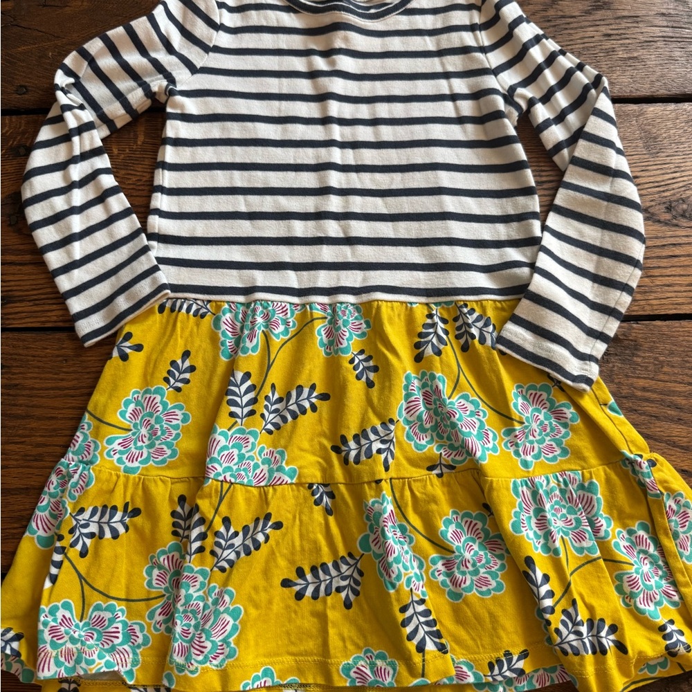 Striped and Floral Kids tea Dress